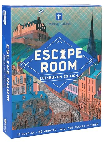 Talking Tables Escape Room Game Night Edinburgh Edition, Crack the Case Puzzle, Clues, QR Codes Family Games for Kids Adults Brain Teaser Puzzles Ages 14+, 1-6 Players