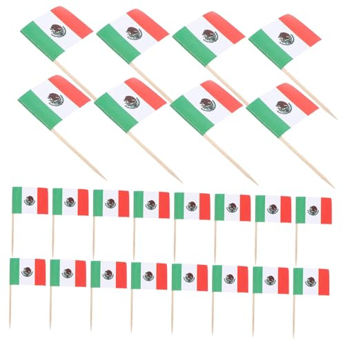 Artibetter 100pcs Decorative Fruit Plate Wine Picks Multinational Flag Toothpicks for Party Dessert Table Settings
