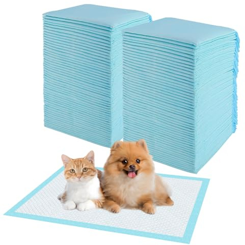 Foymlon 100 Stück Welpen Unterlagen, 33 x 45 cm PIPI Matten für Hunde, Puppy Pads mit 6 Schichten Design, Schnell Trocknen und Feuchtigkeit Absorbieren, Geeignet für Hunde, Katzen und Schweine