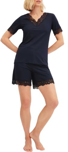 CALIDA Elegant Dreams Kurz-Pyjama Damen Dark Lapis Blue 36-38