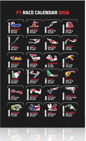 Cunegra Poster für F1-Fans, 2026 Rennplan Wandbilder Deko Schlafzimmer, Streckenposter Bilder für Wohnzimmer, Schlafzimmer, Büro, Wandkunst für Teenager und Männer, 30×20 cm