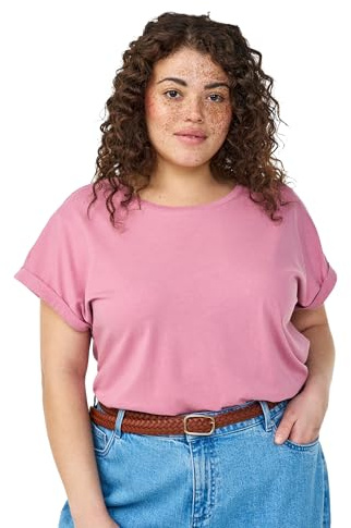 Zizzi Damen T-Shirt Große Größen Baumwolle Rundhalsausschnitt Größe Gr L Foxglove