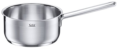Silit Diamant Stielkasserolle 16cm ohne Deckel, Kochtopf klein 1,5l, Milchtopf Induktion, Edelstahl poliert, unbeschichtet, backofengeeignet