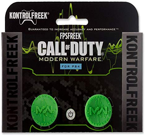 KontrolFreek FPS Freek Call of Duty Modern Warfare para mando de PlayStation 4 (PS4) | Performance Thumbsticks | 1 de baja altura Convexo, 1 Gran Altura Cóncavo | Verde