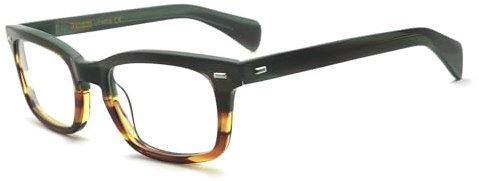 FERAVIA Brillen Strong Look Bold Rechteckige klare Linse Zweifarbiger Acetatrahmen nie von Farbe verblassen