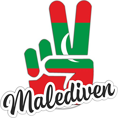 INDIGOS UG - Aufkleber - Autoaufkleber - Sticker - Malediven - Victory - Sieg - Heckscheibe, Kofferraum - 10x8cm