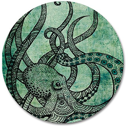 Smooffly Octopus Round Mouse Pad, Gorgeous Cool Octopus Color Printed Mousepad Round Non Slip Rubber Mouse pad Gaming Mouse Pad