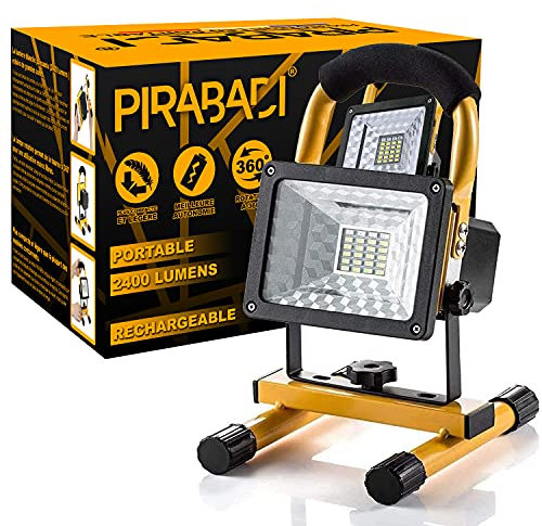PROJECTEUR LED PORTABLE RECHARGEABLE | TRAVAIL | SUPER PUISSANTE ET LUMINEUSE | 30W | 3 MODES | GYROPHARE | LAMPE DE TRAVAIL WORK LIGHT | SANS FIL 3 BATTERIES OFFERTE | + CHARGEUR SECTEUR...