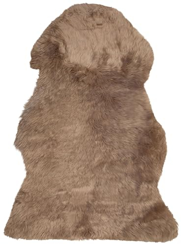 Beliani Stilvolles Schaffell natürliches Leder braun 65 x 110 cm Uluru