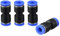 sourcing map Plastic Straight Union Push to Connect Tube Fitting 6mm OD Push Fit Lock Blue 5pcs