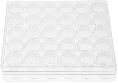 Diamond Painting Aufbewahrungsbox, 30 Stücke Herausnehmbare Perle Lagerung Behälter mit Rechteck Box, Nailart Dosen für Perlen Ringe Ohrringe Halskette Nail Arts