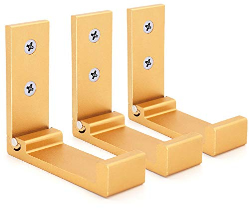 YOCZOX - Pack de 3 ganchos de pared plegables de aleación de aluminio. Gancho individual para abrigos, para cocina, baño, dormitorio, etc.