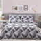 MyHome Geometric Quilt Bedding Set Grey, 1 x King Duvet Cover (230 x 220 cm) with 2 x pillowcases (50 x75 cm)