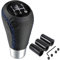 Semoss Schaltknauf 5 Gang Universal Auto Schalthebel Manuell Schaltknäufe Leder mit 8/10/12mm Adapter,Blau