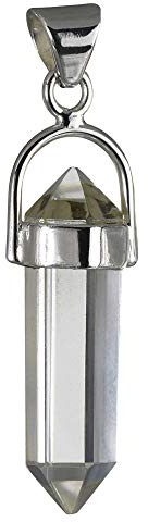 I-be, Colgante de cristal de roca de plata 925, longitud: 4 cm, en estuche de regalo, cristal 2007