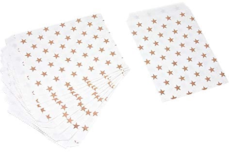 Oblique Unique® 10 Geschenktüten Papier Tüten Geschenktaschen mit Streifen/Sternen für Weihnachten Geburtstag Kindergeburtstag Party Feier Mitgebsel (Sterne)