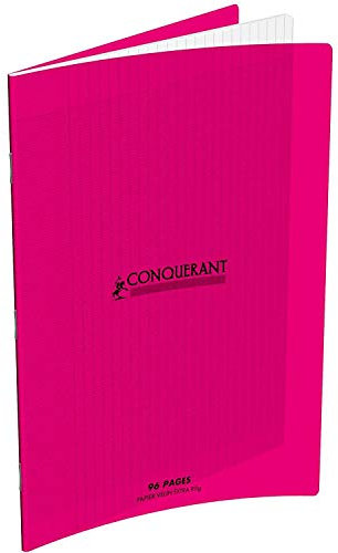 CONQUÉRANT SEPT Lot de 3 Cahiers 24 x 32 96 pages grands carreaux couverture polypro rose
