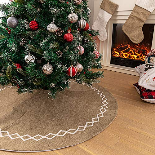 Henrey Tech Aprikose Weihnachtsbaumdecke Jute 122 cm Christbaumdecke Für Xmas Party Ferienhaus Dekoration