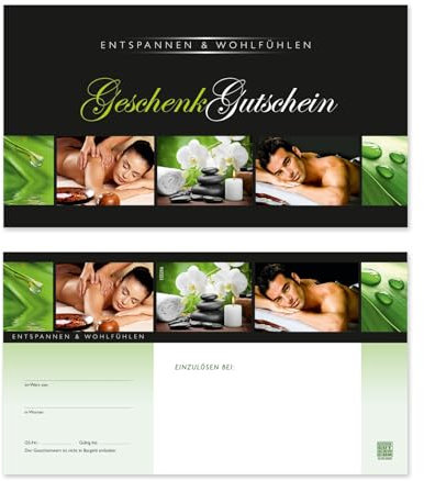GESCHENKGUTSCHEINcom by POS-HAUER. 50 Gutscheine. Blanko zum Selberausfüllen. Für Kosmetiksalon Wellness Spa Massagen Beauty.