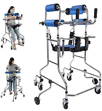 HUYNG Déambulateur pour Personnes âgées Portable Hauteur réglable Hémiplégie Réhabilitation Cadre Debout Adulte Aide à la Marche pour Les Personnes handicapées de 150 à 180 cm