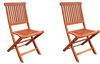 Lomadox Klappstuhl Gartenstuhl Balkonstuhl 2er Set aus Eukalyptus
