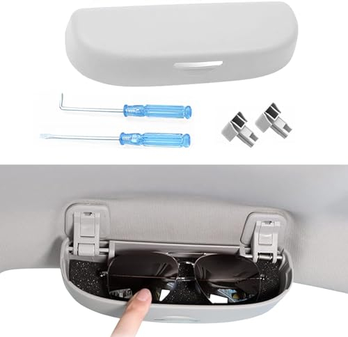 Coleya Auto Brillenetui Kompatibel mit Toyota Yaris Cross 2020 2021 2022 2023 2024, Sonnenbrillenhalter Brillenhalter, Brillen Aufbewahrungsbox, Toyota Yaris Cross Zubehör Brillenetui (Grau)
