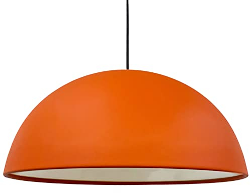 bamyum Lipeo Pendelleuchte Matte Orange Ø50 cm Lampenschirm Groß Hängelampe, Hängelampe Esstisch Modern, Lampe Wohnzimmer, Hängeleuchte Orange, Pendelleuchte Retro, Küchenlampe, Esszimmerlampe