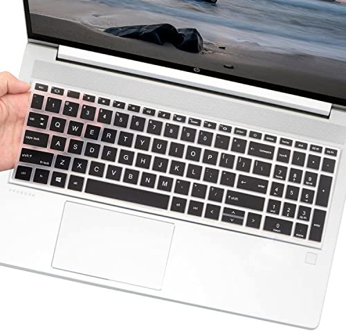 Keyboard Cover Skin for 15.6 HP ProBook 450 G8 G9/ProBook 455 G8 G9/ProBook 650 G8 15.6 inch Laptop, 2023 2022 2021 New HP ProBook 15.6 Keyboard Protector Cover (Not Fit 450 455 650 G6 G7)-Black
