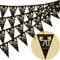 70. Geburtstag Wimpel, glückliche Banner Wimpel Fahnen, 40 Stück Dreieck Gold Schwarz Glitter Diamant nach Zahlen 70. Geburtstag Jahrestag Thema Party Dekoration liefert