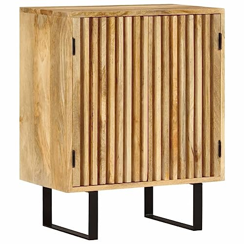 vidaXL Sideboard, Kommode mit 2 Fächern, Highboard Wohnzimmerschrank mit 2 Türen, Schrank Anrichte Beistellschrank, Massivholz Mango