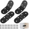 Lot de 4 charnières de table pliante en acier inoxydable - Charnières rondes à visser à 180 degrés - Charnières de table pliables - Charnières de table - Charnières de meubles - Charnières à charnière