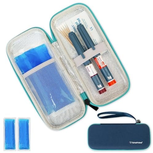 OrtoPrime Estuche Insulina FRÍO X2 GELES INCLUIDOS - Estuche Isotérmico Insulina Estuche Frío Nevera Insulina Viaje - Nevera Portátil Insulina para DIABÉTICOS Estuche para Insulina FRÍO 12 Horas