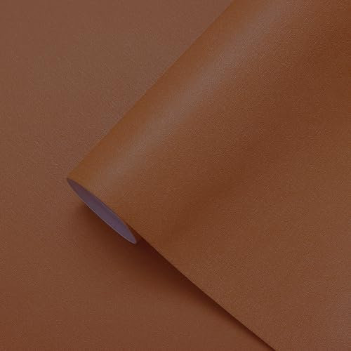 Yasinet Dark Orange Wallpaper Peel and Stick Solid Color Contact Paper Dark Orange Removable Self Adhesive Wallpaper Decorative for Walls Cabinets Bedroom Vinyl Rolls 118x17.7