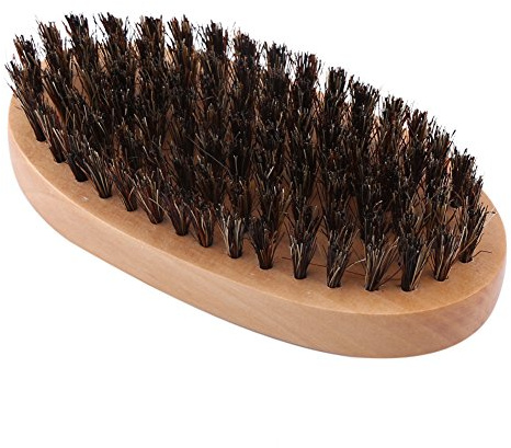 Rechteckige Wildschweinbürste, Militär-Haarbürste, Wildschwein, 8 X 5 X 3 Cm, Künstlicher Wildschweinholzgriff, Militär-Taschen-Schnurrbart-Bart-Pflegekammbürste