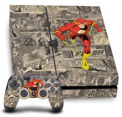 Head Case Designs sous Licence Officielle The Flash DC Comics Collage De Personnages Art De Bande Dessinée Vinyle Autocollant De Jeu Peau Autocollant Compatible avec Sony PS4 Console & DualShock 4