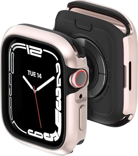 MAGEASY Custodia robusta in alluminio aeronautico per Apple Watch serie 9, serie 8, serie 7 da 45 mm, guscio rigido 2 in 1 in metallo con paraurti interno antiurto per la massima protezione, Odyssey,