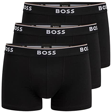 BOSS 3er Pack Herren Power Boxer Trunks Boxershorts Unterhosen Cotton Stretch, Farbe:Schwarz, Wäschegröße:XL, Artikel:-001 Black