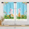 Arttown Happy Easter Kaninchen-Küchenvorhänge, Hase, Vintage, kurze Fenstervorhänge, 2er-Set, Frühlingstier-Fensterbehandlung, Stufenvorhänge für Küche, über Spüle, Esszimmer, Dekor (66 x 91 cm)