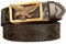 NALANY Herren Gürtel Ratsche Automatik Blumen Prägung Ledergürtel Dekoration Mit Gürtelschnalle Western Tiere Automatikschließe,35mm Breit(125cm/49, Eagle)