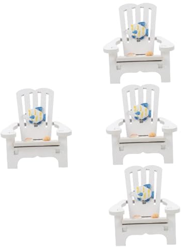 Garneck 4 Stück Strandkorb Dekoration Strandstuhl Accessoire Strandstuhl Dekoration Kinderspielzeug Desktop- Modelle Wohnkultur Mini Strandkorb holzstuhl Miniatur Büro