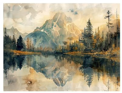 WQBQKKX Wandbild Xxl Berg Vintage-Landschaft Moderne Leinwand Bilder,Grau Bild Wandbilder Wohnzimmer Wohnung KüChe Deko Kunstdrucke-30x45cm Ungerahmt