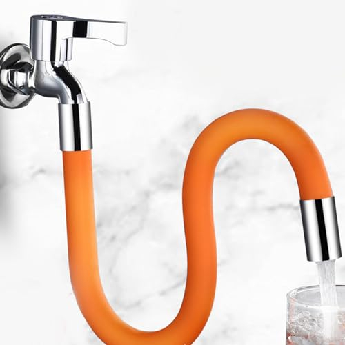 BHFFTHK Faucet Extension Tube,360 Degree Rotatable Extender Hose,Bendable/Shapable/Flexible Water Tap Pipe,Splash Proof Foaming Mouth,Sink Drain Extension Tube,Bathroom Faucet Extender(S)