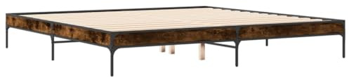 vidaXL Bettgestell Räuchereiche 200x200 cm Holzwerkstoff und Metall
