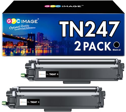 GPC IMAGE TN-243BK TN247 Kompatibel für Brother MFC L3750CDW für DCP-L3510CDW DCP-L3550CDW HL-L3210CW HL-L3230CDW HL-L3270CDW MFC-L3710CW MFC-L3730CDN MFC-L3750CDW MFC-L3770CDW (2er-Pack, Schwarz)