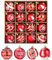 Weihnachtskugeln Kunststoff Rot Weiße Weihnachtsbaumschmuck,Weihnachtsdeko,16 Stück Weihnachtsbaumkugeln,Christbaumschmuck Rot,An Einem Weihnachtsbaum Hängen
