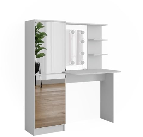 Vicco Frisierkommode Weiß Jasmin 123x141.2x33 cm - Kosmetiktisch, Aufbewahrungslösung für alle Beauty-Produkte