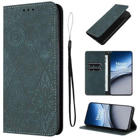 LSPCASA Étui pour OnePlus Nord 4 6.74 Pouces en Cuir Artificiel avec Fente pour Carte, Béquille et Housse - Vert