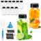 WenYa Reusable Plastic Juice Bottles, Leak-proof Bulk Beverage Bottles with Lids, Mini Fridge Bottles with Labels Funnel and Brush, Small Drink Containers for Juicing Smoothies - 5oz/150ml - 12 Pack