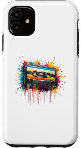 iPhone 11 Splash Art Cassette Player Music Tape Recorder Case