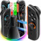 Base Cargador para Switch 2, Estacion de Carga para Nintendo para Joy con 2, 2,5H Rápida Carga 4 Mando Switch, Cargador para Joy-con 2 con Luz RGB, Accesorios Switch 2，Protectores y Fundas